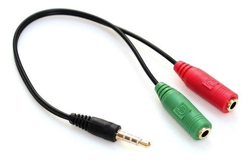 Cable Adaptador 1 Plug A 2 Plug Pc Microfono Y Audio 