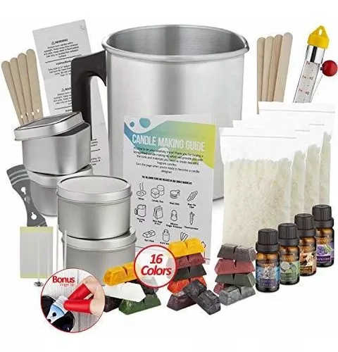 Kit para hacer velas, kit de cera de soja con velas de colores fácil de  hacer.