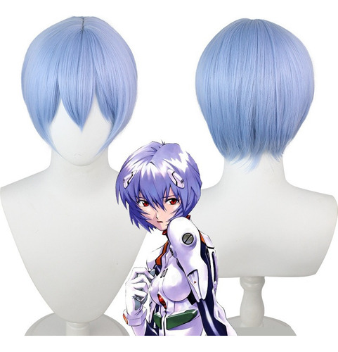 Eva Ayanami Rei Cosplay Peluca Corto Pelo 30cm