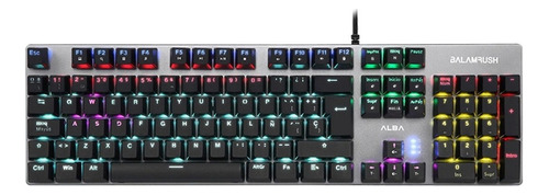 Teclado Mecánico Gamer Balam Rush Alba Luz Rgb Switch Azul Color del teclado Plateado Idioma Español España