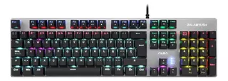 Teclado Mecánico Gamer Balam Rush Alba Luz Rgb Switch Azul Color del teclado Plateado Idioma Español España