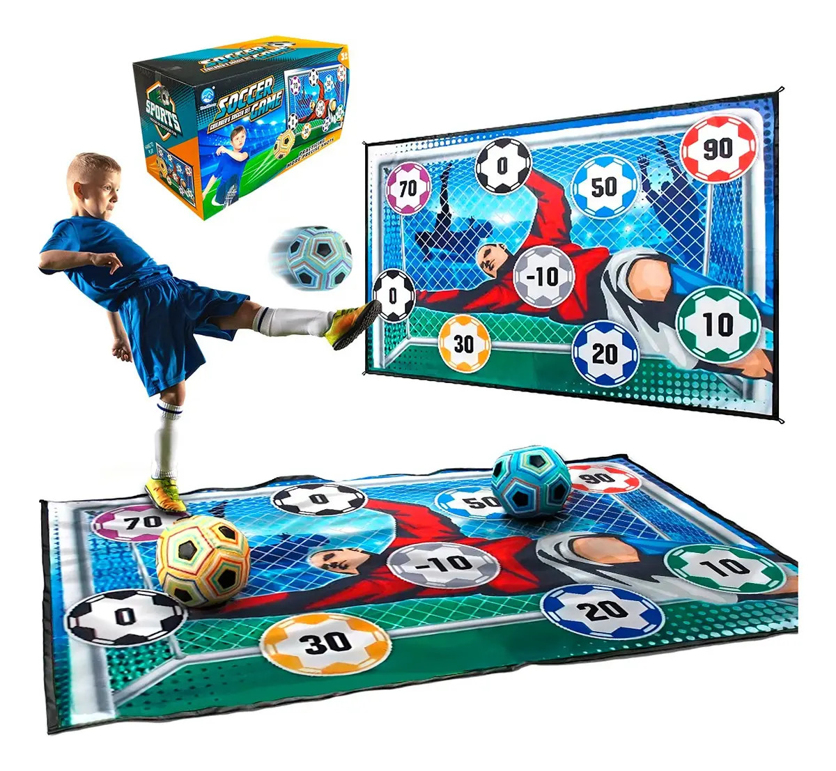 Porteria De Fútbol Juego Tiro Al Blanco Divertido Con Velcro