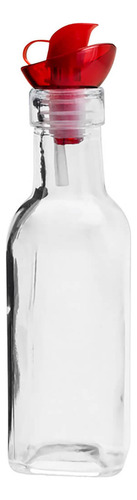 Garrafa De Vidro Galheteiro Para Azeite Tampa Vermelha 200ml