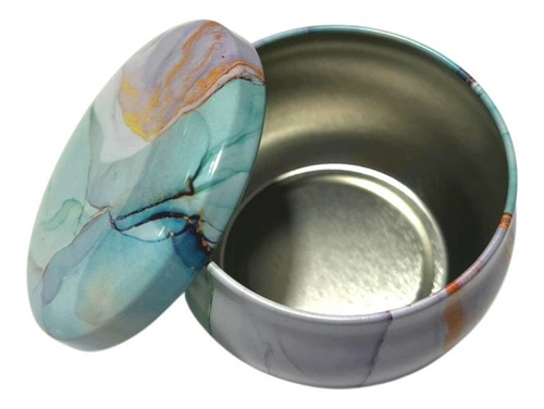 Latas Decoracion Marmol P/ Crear Velas Aromáticas Set 8 Pzs