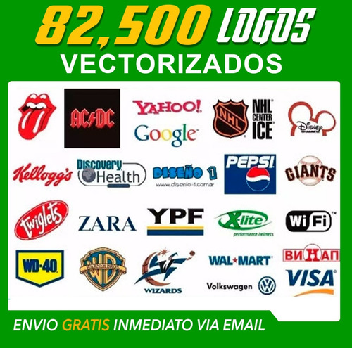 82 Mil Logotipos Vectorizados Serigrafía Diseño Vector