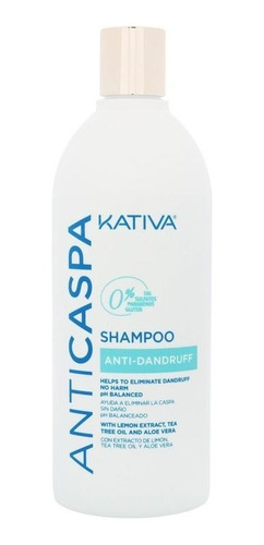 Imagen 1 de 1 de Shampoo Kativa Anticaspa X500ml - mL a $62