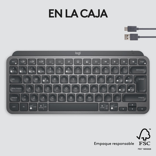 Teclado Logitech Mx Keys Mini Grafito Iluminado - Revogames Grafito Español