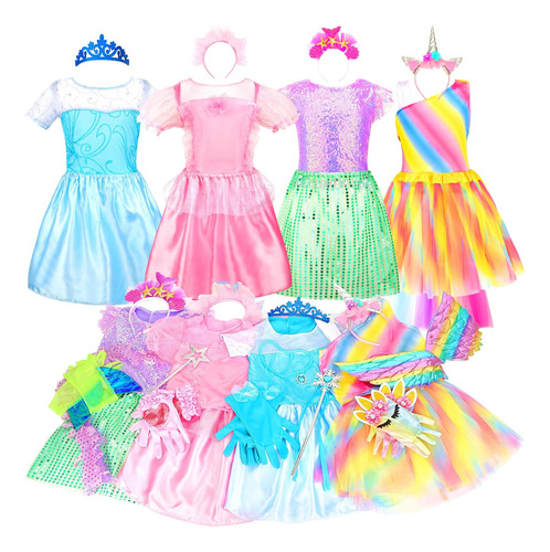 Ropa De Vestir De Princesa Para Niñas Pequeñas, Baúl De Vest