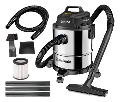 Aspirador de Pó e Água Inox Multiuso 12L 1200W Gradiente PGAC120
