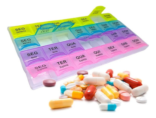 5 Porta Caixa Organizador Comprimido Remédio Semanal Mensal