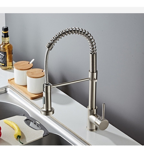 Imagen 2 de 5 de Grifo Llave Lavaplatos Monomando Cocina Extensible Flexible
