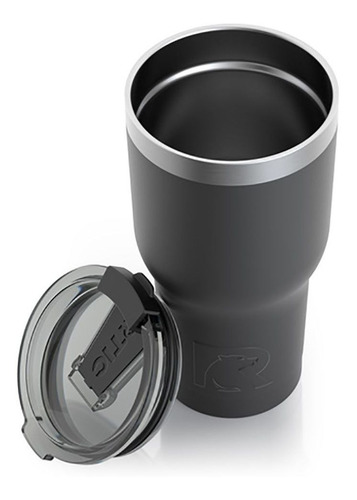 Imagen 4 de 9 de Vaso Térmico Rtic Negro Con Tapa, 20oz Pc