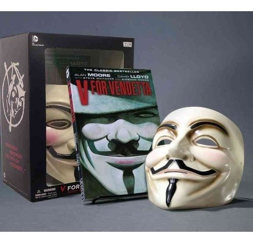 V De Vendetta: Set Libro Y Máscara- Versión En Inglés