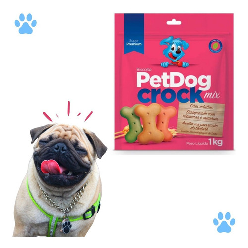 Biscoito Petisco Cachorro Petdog Crock Premium Pet 1 Kg