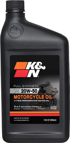 Aceite Full Sintetico K & N Para Moto 20w50 1 Lt