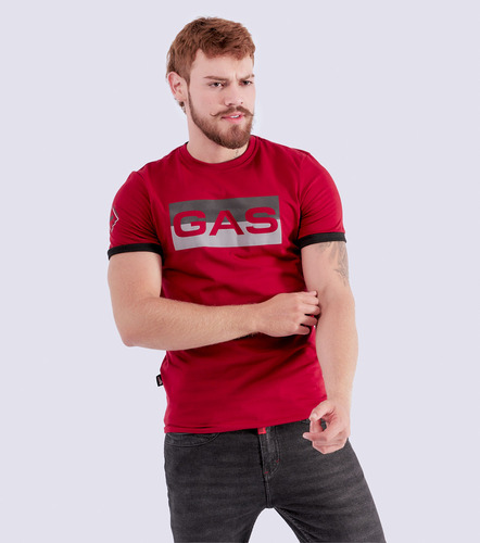 Camiseta Para Hombre Estampada Gas