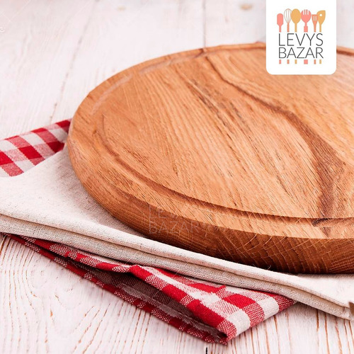 X6 Platos De Madera Algarrobo Para Asado 24cm Calidad Picada