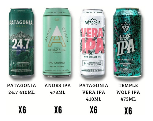 Mix Cerveza Ipa - Patagonia - Andes - Temple - Pérez Tienda 