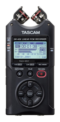 Grabadora de voz digital Tascam DR-40X color negro