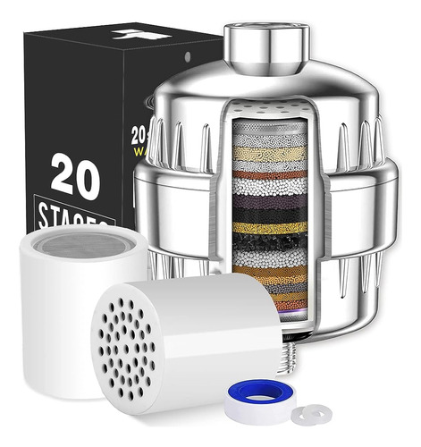 Luxsego 20 Stage Shower Filter Para Agua Dura, Filtro De Cab