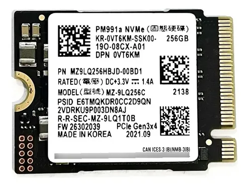 Ssd Samsung 256gb M.2 Nvme 2230 Pm991 Mz9lq256hbjd-001 | MercadoLivre