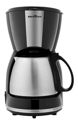 Cafeteira 15 Cafes Jarra Inox Britania Cor Preto Com Inox 110v