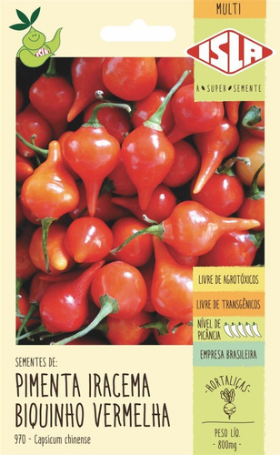 Sementes De Pimenta Iracema Biquinho Vermelha 340 Sementes