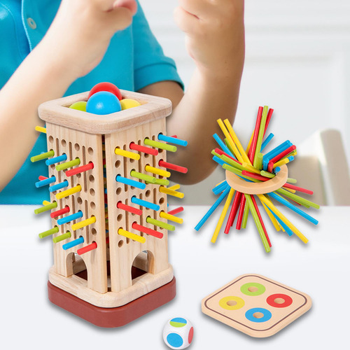 Juego De Dados De Palos De Colores, Juego De Viaje, Tablero