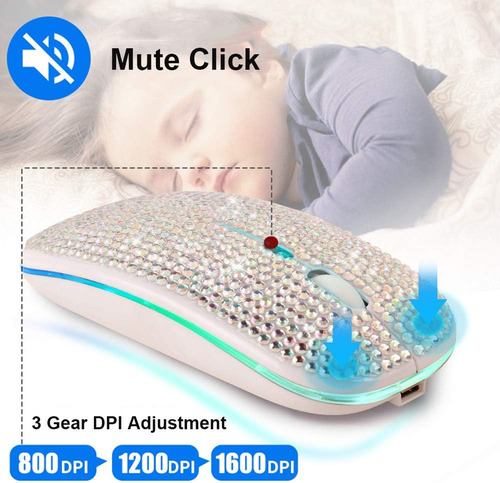 Mouse Bluetooth Attoe, Mouse Sem Fio Bling Dazzling