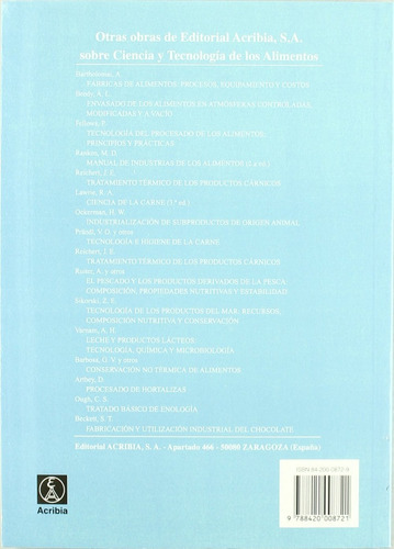 Enlatado De Pescado Y Carne: Enlatado De Pescado Y Carne, De Footitt, R.j. / Lewis, A.s.. Editorial Acribia, Tapa Blanda En Español, 2009