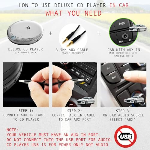 Cd Player Portable Con Antisalto, Auriculares Y Cables