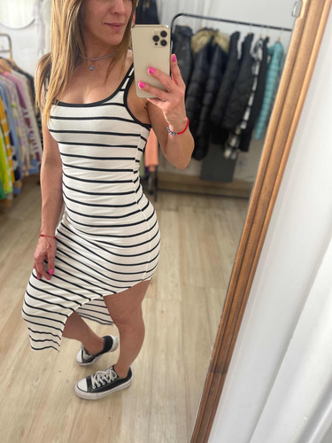 Vestido Ajustado Al Cuerpo Rayado The Big Shop