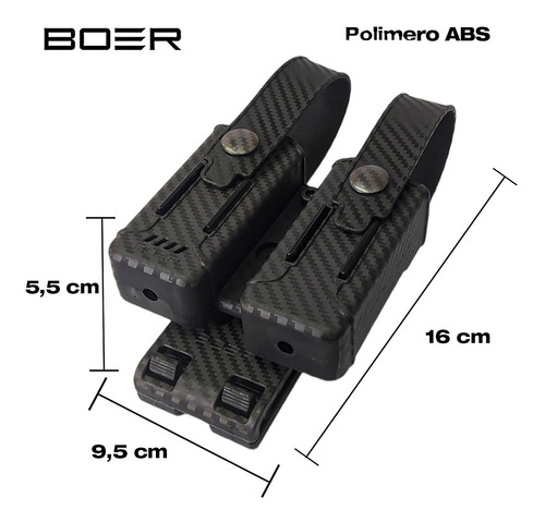 Funda Pistolera Porta Cargador Doble Muslera Táctica Boer