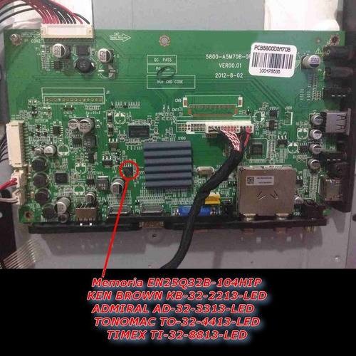 Imagen 3 de 4 de Memoria 25q32 C Firmware Programado Ken Brown Kb-32-2213-led