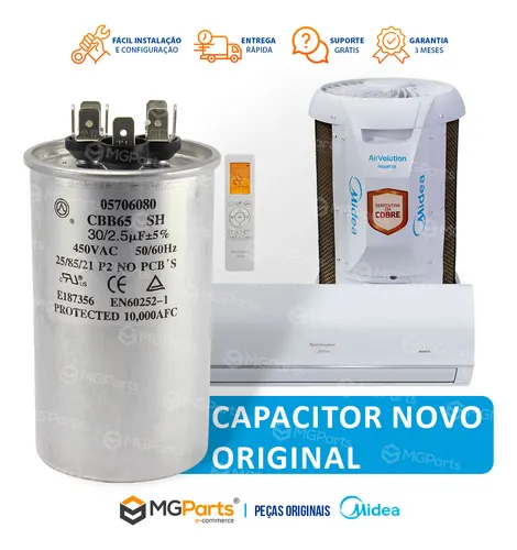Capacitor 30+2.5uf 450vac Carrier Springer Midea 05706080