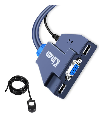 Conmutador Kvm Vga Usb 2 Puerto Cable Resolucion 2048 1