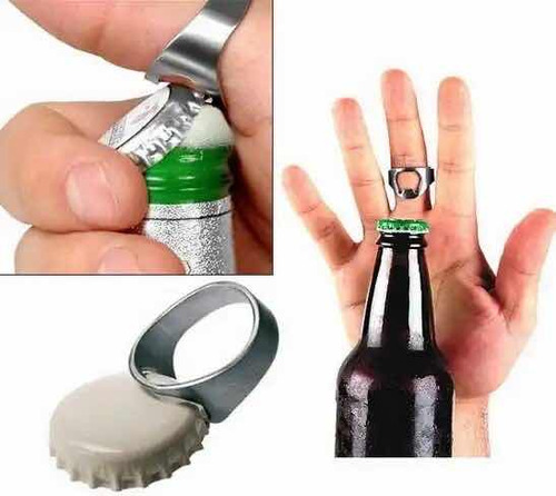 Anillo Destapador Botella Cerveza Pack X3 Abridor Acero Inox