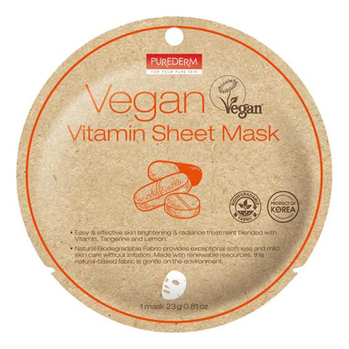 Purederm Vegan Vitamin Sheet Mask