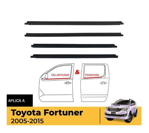  Goma Cepillo Lamevidrio Externo Toyota Fortuner 2005-2015 