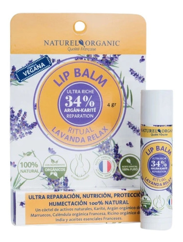 Bálsamo Labial Natural Vegano Fragancia Emocional Lavanda 