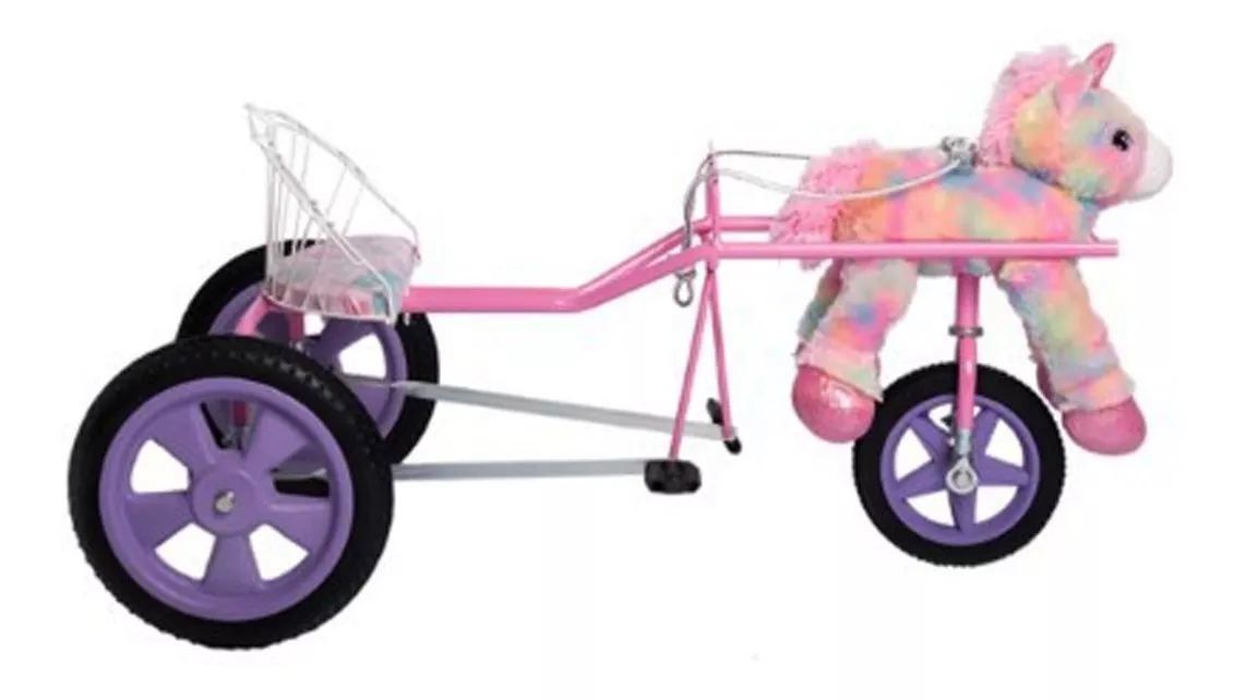 Sulky A Pedal Con Unicornio De Peluche Rosa Art.677