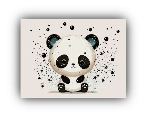 Arte De Pared Telas Sublimadas Pandas Full Color 75x50cm