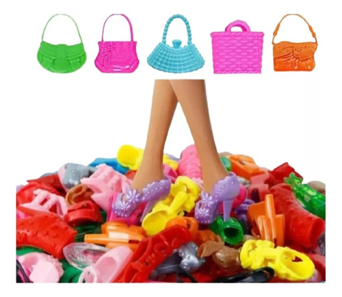 Accesorios Para Muñecas Zapatos (15p) + 5 Carteras Barbiele