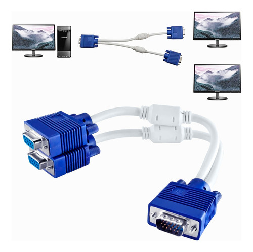 Cable Duplicador Splitter Vga Doble Laptop Monitor Pc