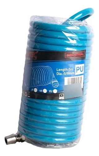 Manguera De Compresor Tipo Resorte Pu Aire 5/8 X 5m Fixtec
