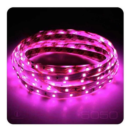 Tira De Led 5 Mts Siliconada Rosa 12v 600 Led ,120 Led X Mts