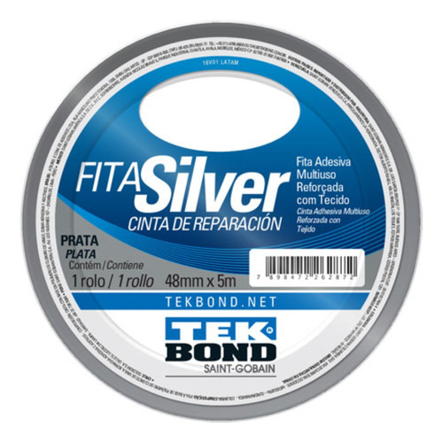 Cinta Ductape Tekbond Silver Plateada Tape 48mm X 25m