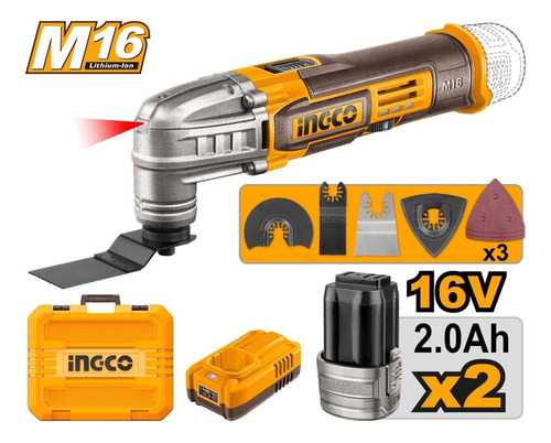 Multiherramienta Oscilante Multiuso 2batería Ingco Cmli16222