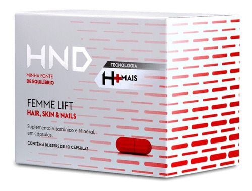 Hnd Femme Lift Cabelo, Pele & Unha -  60 Cápsulas Hinode