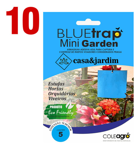 Armadilha Azul Adesiva Mata Trips Mini Garden C/ 30unidades
